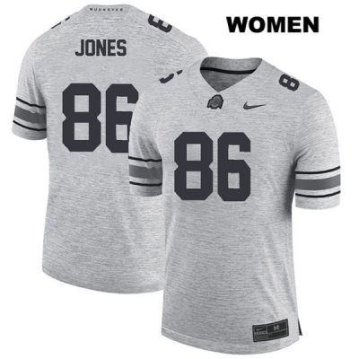 Women's NCAA Ohio State Buckeyes Dre'Mont Jones #86 College Stitched Authentic Nike Gray Football Jersey YO20F00SP